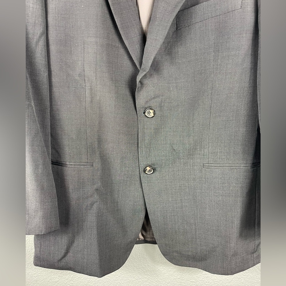 BOSS HUGO BOSS Saks Fifth Avenue Virgin Wool Men’s Blazer Suit Jacket Grey Lined - Picture 2 of 12
